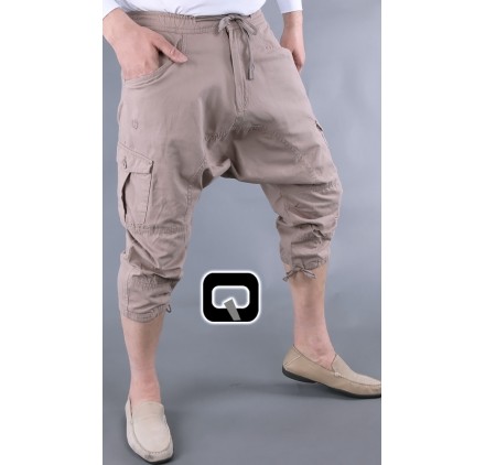 sarouel pantacourt chino gris clair