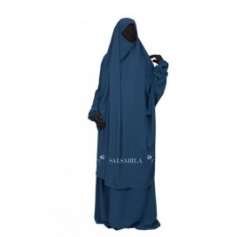 Jilbab 2 Pièces Jupe royal coréen Bleu