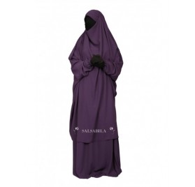 Jilbab 2 Pièces Jupe royal coréen Mauve