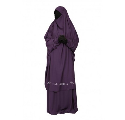 Jilbab 2 Pièces Jupe royal coréen Mauve