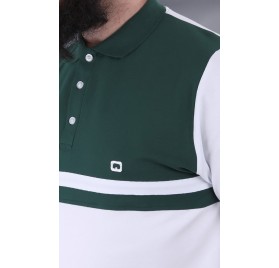 POLO MANCHES COURTES MARINIÈRE BLANC ET VERT