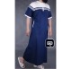 QAMIS LONG NAVY MANCHE COURTE BLEU MARINE ET BLANC