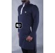 Qamis court boss bleu nuit & gris clair