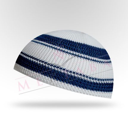 Chachia blanche et bleu