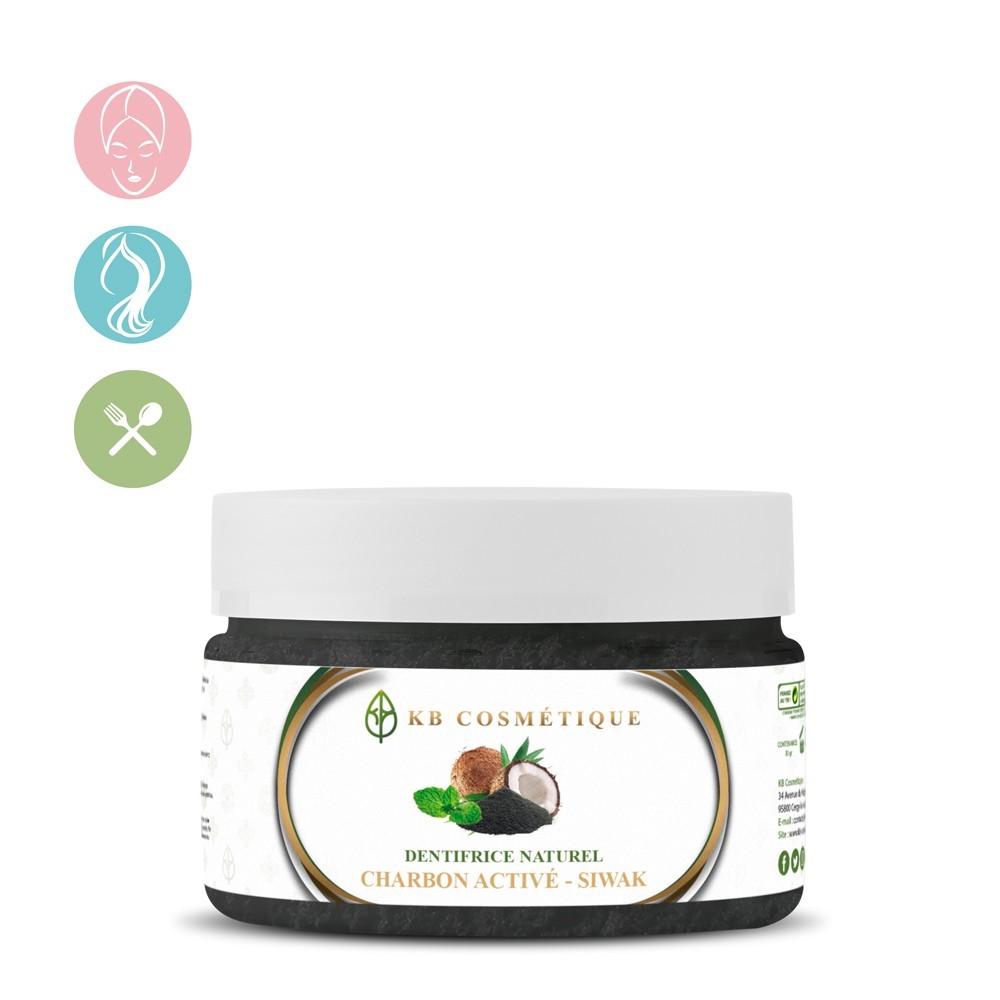 Dentifrice Naturel Charbon végétal activé -siwak mentholé KB COSMETIQUE Dentifrice Naturel Charbon végétal activé -siwak mentholé KB COSMETIQUE