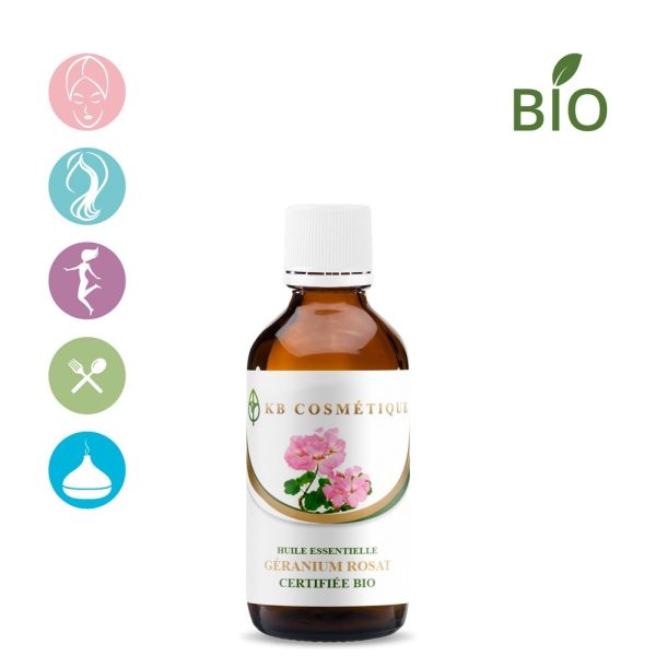 Huile essentielle de Géranium rosat certifiée Bio