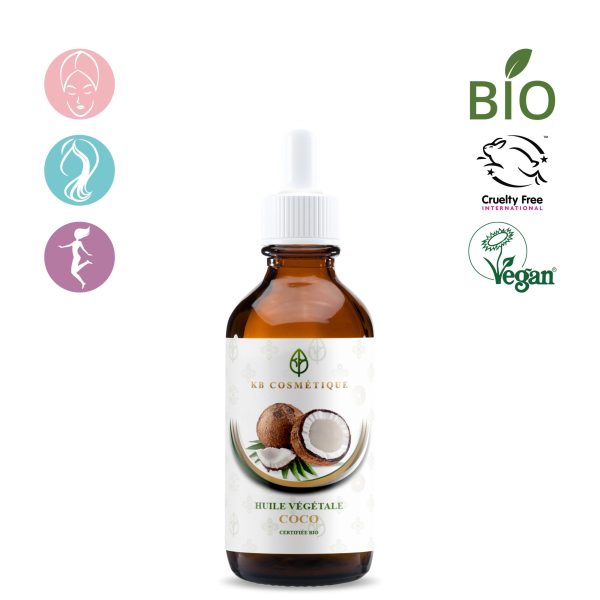 Huile Végétale de coco extra vierge certifiée bio KB COSMETIQUE