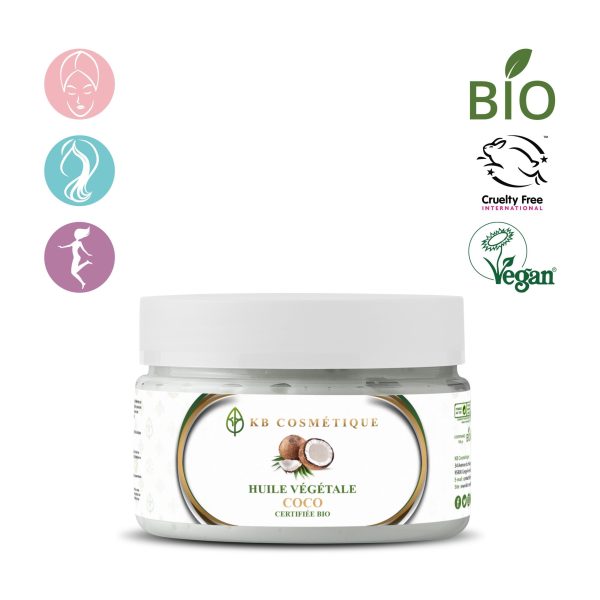 Huile Végétale de coco extra vierge certifiée bio KB COSMETIQUE