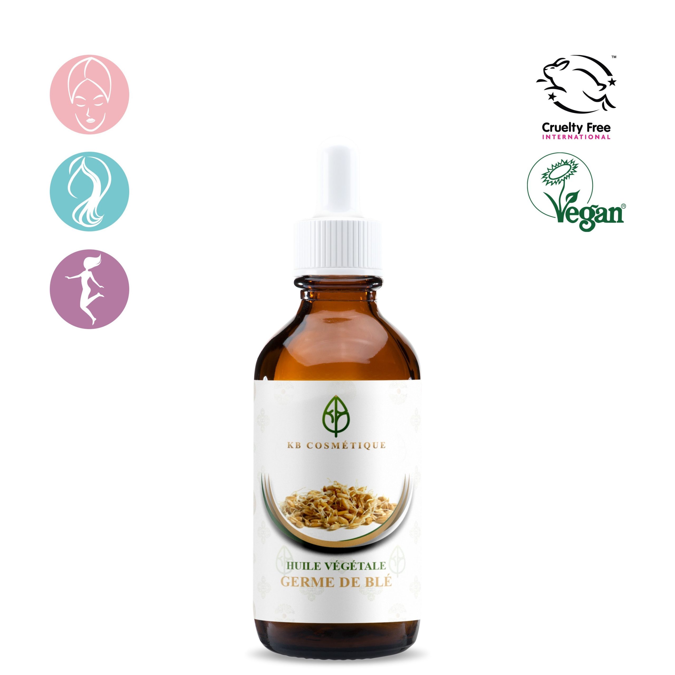 Huile Végétale de germe de blé KB COSMETIQUE Huile Végétale de germe de blé KB COSMETIQUE