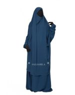 Jilbab 2 Pièces Jupe royal coréen Bleu