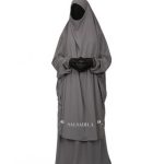 Jilbab 2 Pièces Jupe royal coréen Gris