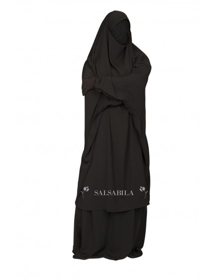 Jilbab 2 Pièces jupe royal coréen Noir Jilbab 2 Pièces jupe royal coréen Noir