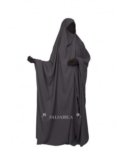 Jilbab Saoudien royal coréen Gris Anthracite