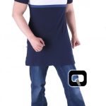 MANCHES COURTES, POLO À LARGE BANDE BLEU NUIT - BLEU INDIGO - BLANC