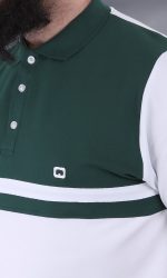 POLO MANCHES COURTES MARINIÈRE BLANC ET VERT