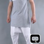 POLO MANCHES COURTES MARINIÈRE GRIS ET BLANC