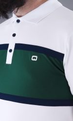 Polo manches courtes Qaba'il blanc et vert