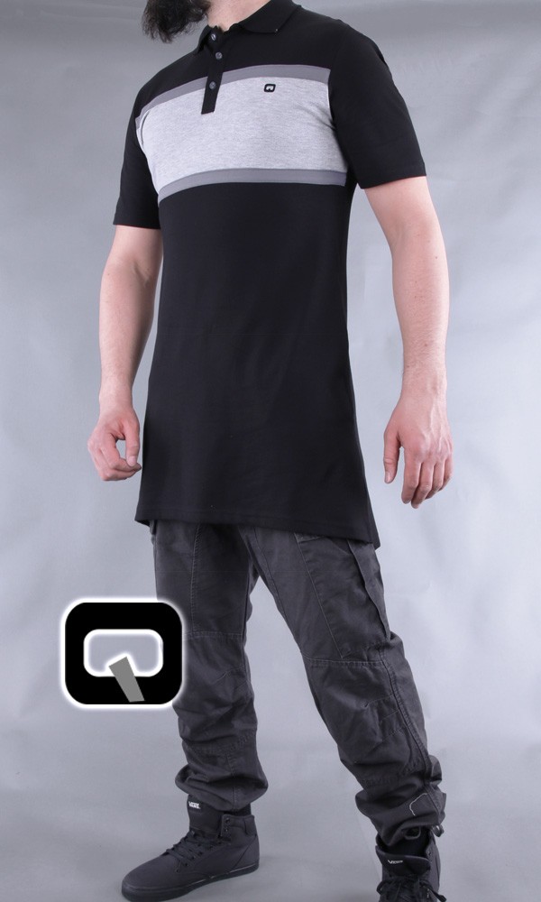 Polo manches courtes Qaba'il noir et gris Polo manches courtes Qaba'il noir et gris