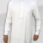 Qamin Saoudien Blanc mat tissus Precious Custom Qamis