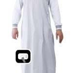 Qamis classique blanc et gris Qaba'il