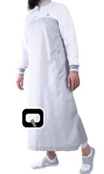 Qamis classique blanc et gris Qaba'il