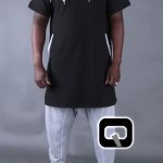 Qamis court noir & gris clair Gokhan