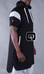Qamis court noir & gris clair Gokhan