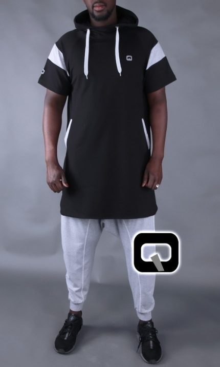 Qamis court noir & gris clair Gokhan