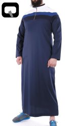 Qamis long bleu Qaba'il