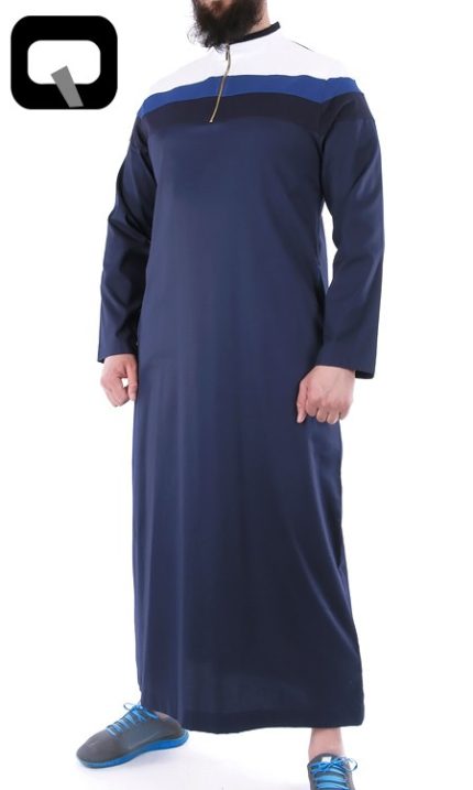Qamis long bleu Qaba'il