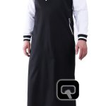 Qamis long classique noir et blanc Qaba'il