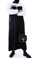 Qamis long classique noir et blanc Qaba'il