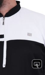 Qamis long classique noir et blanc Qaba'il