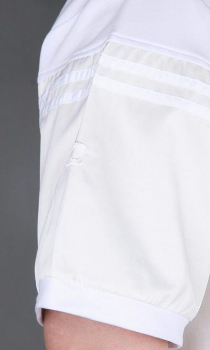 Qamis long Navy Ecru & blanc