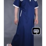 QAMIS LONG NAVY MANCHE COURTE BLEU MARINE ET BLANC