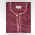 Qamis manche courte bordeaux