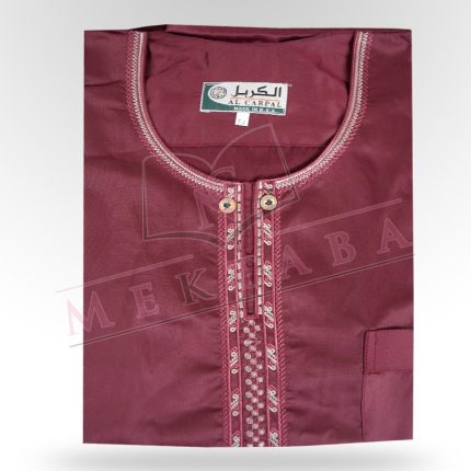 Qamis manche courte bordeaux