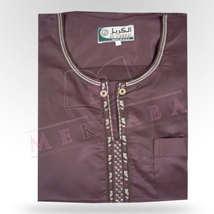 Qamis manche courte marron violet