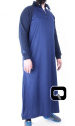 Qamis manche jogging bleu Qaba'il