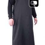 Qamis manche jogging noir Qaba'il