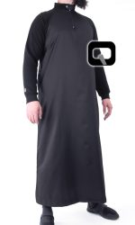 Qamis manche jogging noir Qaba'il