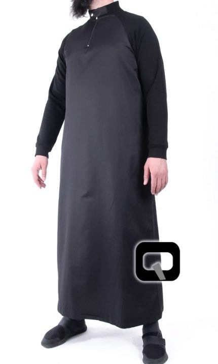 Qamis manche jogging noir Qaba'il