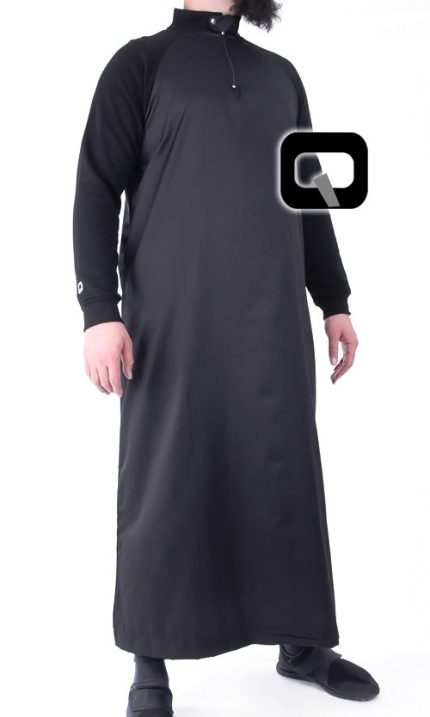 Qamis manche jogging noir Qaba'il