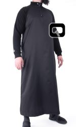 Qamis manche jogging noir Qaba'il