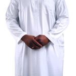 Qamis manche longue tissu korean ( glacés ) Blanc