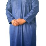 Qamis manche longue tissu korean ( glacés ) Bleu