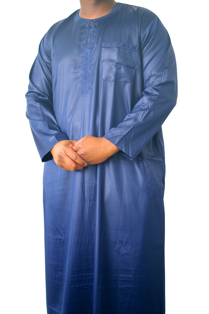 Qamis manche longue tissu korean ( glacés ) Bleu Qamis manche longue tissu korean ( glacés ) Bleu