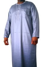 Qamis manche longue tissu korean ( glacés ) Gris