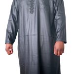 Qamis manche longue tissu korean ( glacés ) Noir