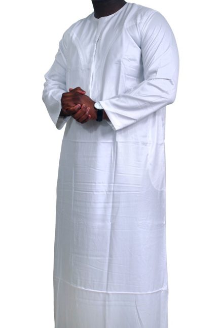 Qamis Omani tissu korean ( glacés ) Blanc